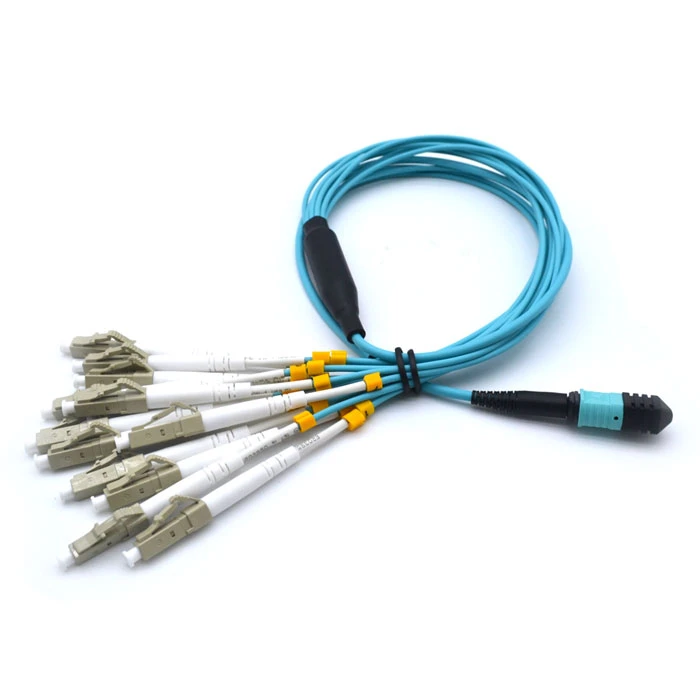 Cable de fibra òptica OM4 multimode de 100 Gb 50/125 MTP/MPO a fibra LC Breakout 12